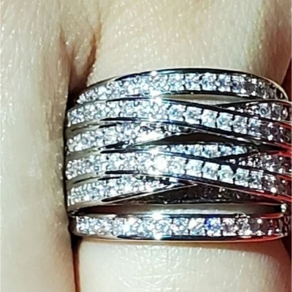 Silver Crossroads Diamond Ring A Must Have - Picture 8 of 8